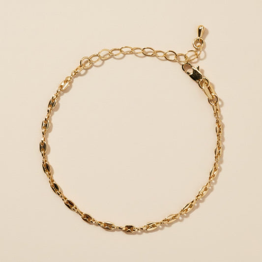 ✨ 18k Gold Filled Mini Puffy Link Bracelet — Plump Links. Warm Gold. The Most Luxurious Small Detail at the Wrist.