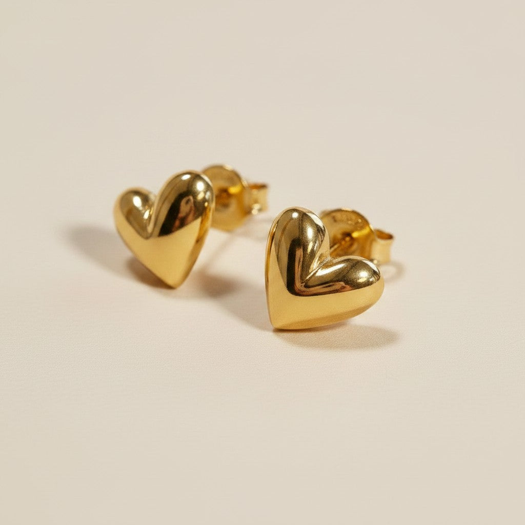 💛 18k Gold Filled Mini Uneven Heart Stud Earrings — Imperfect by Design. Perfectly Charming