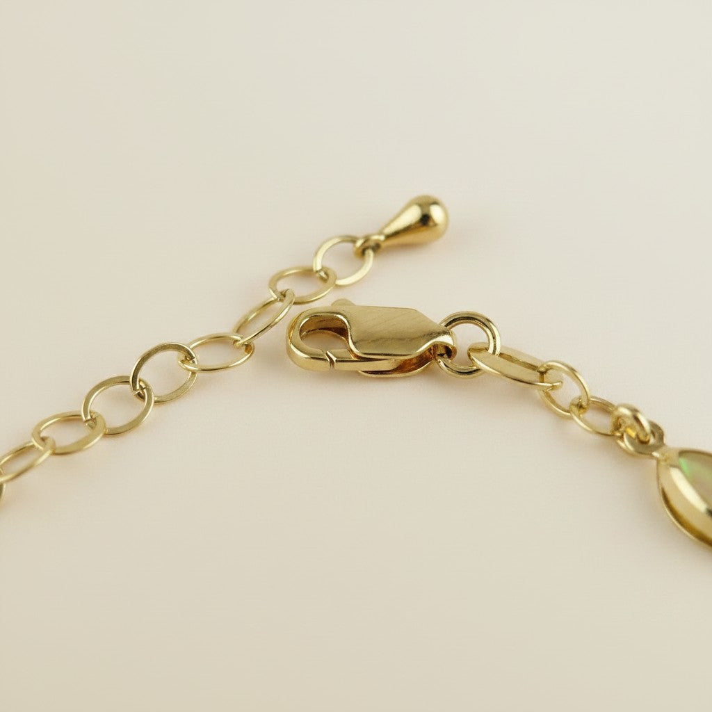 ✨ 18k Gold Filled Opal Ellipse Bracelet — Ten Stones. Ten Fires. One Wrist That Can't Be Ignored.