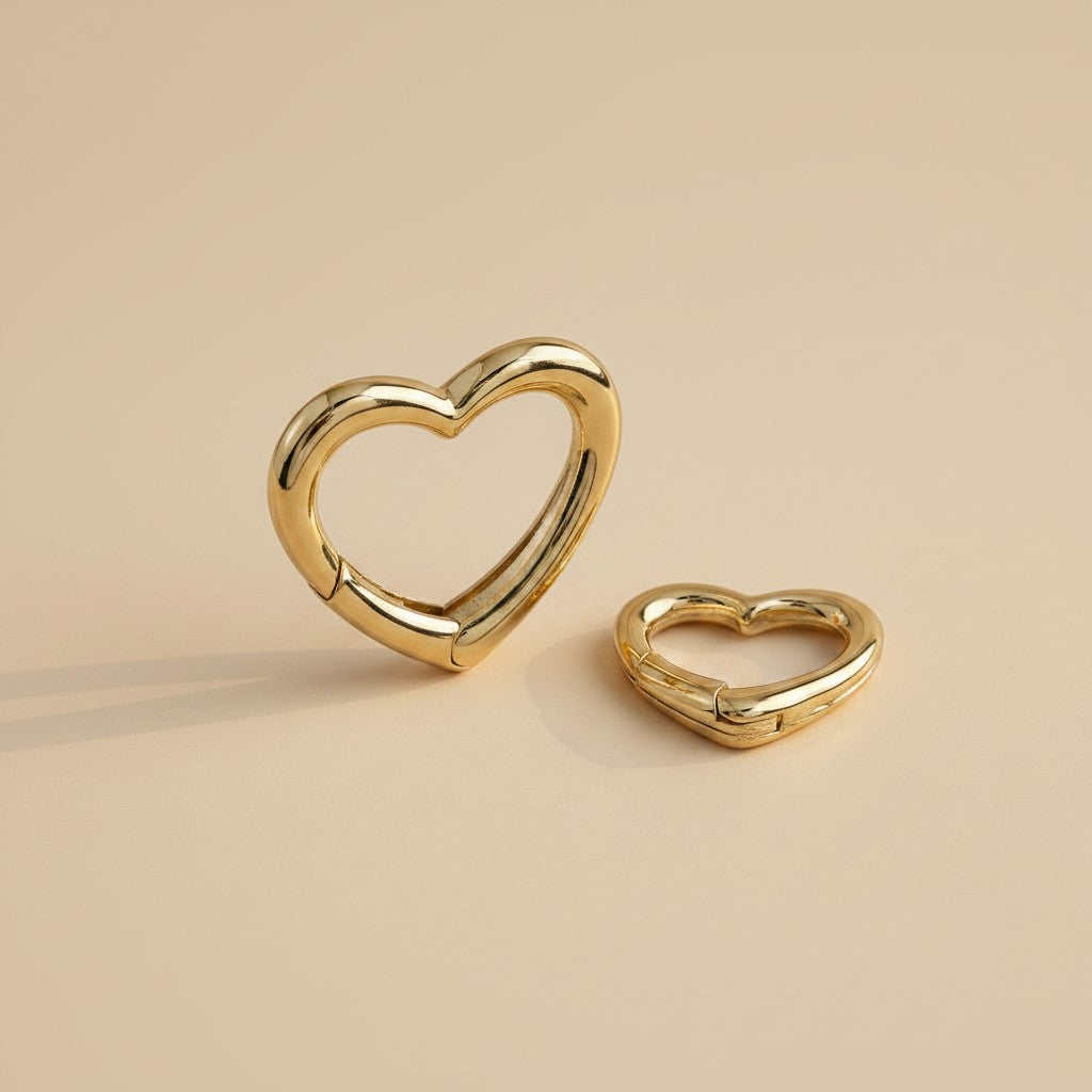 18k Gold Filled Heart Carabiner Clasp | DIY Jewelry Component