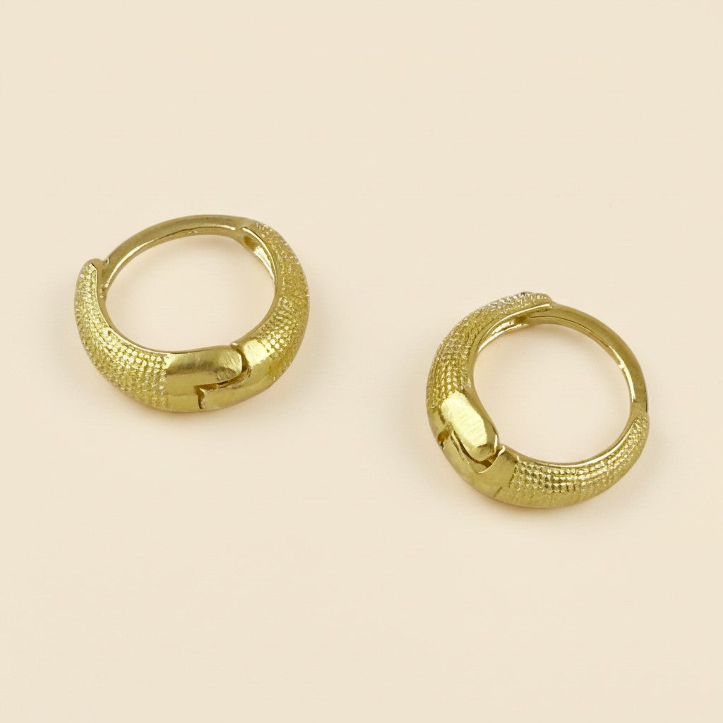 18k Gold Filled Textured Clicker Hoop Earrings | Curated Ear Stack Essential