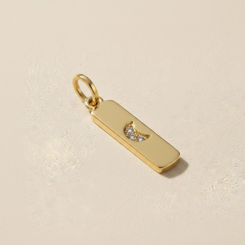 18k Gold Filled Moon Bar Charm