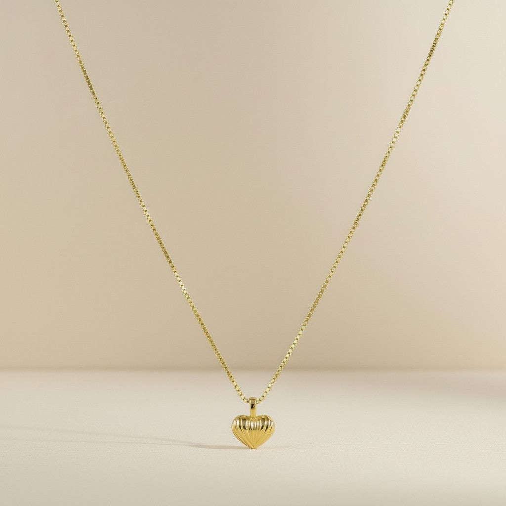 18k Gold Filled Puffy Heart Necklace — Dainty, Dimensional & Made to be Worn Every Day