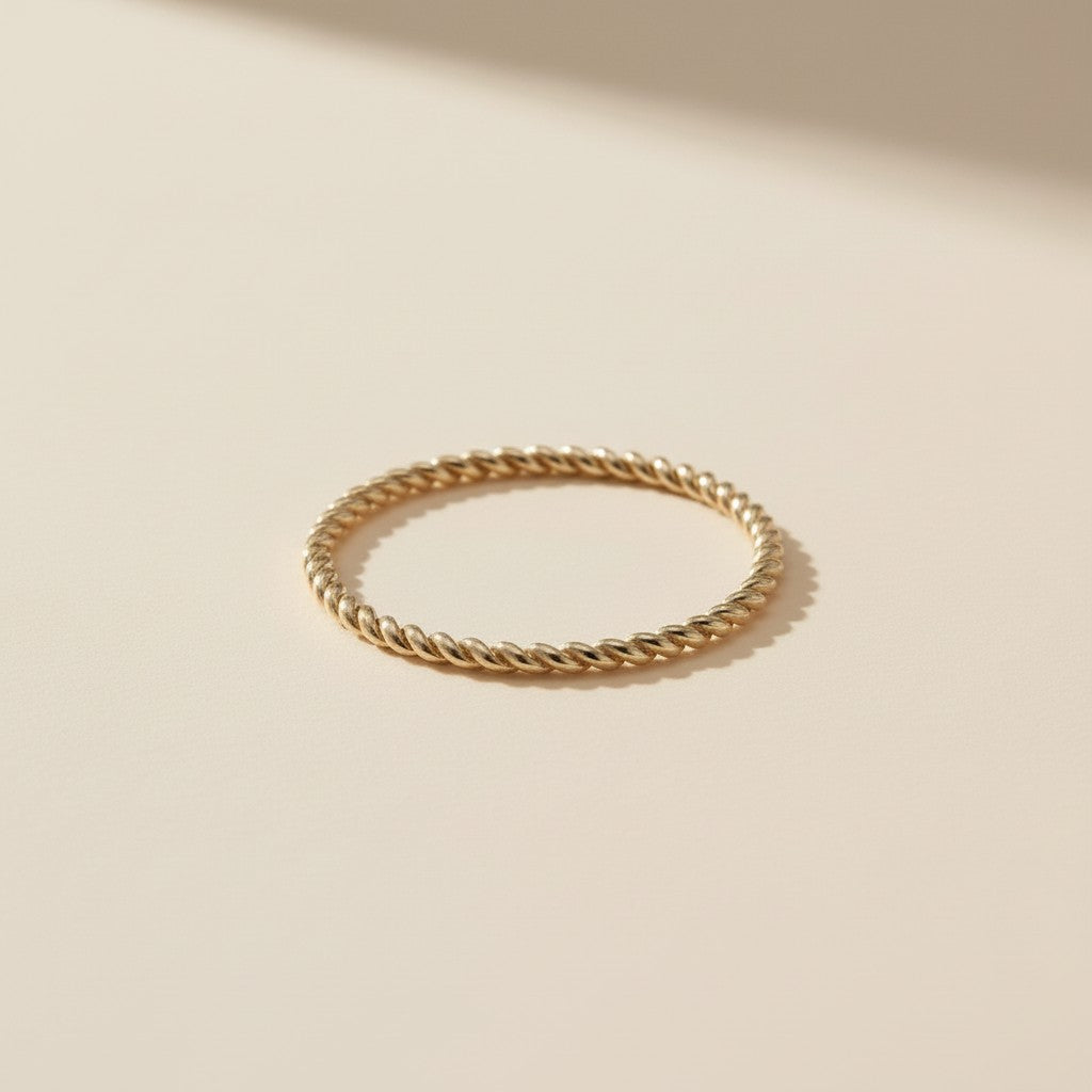 Twisted Stackable Ring - Dainty Stacking Ring for Women | 1mm