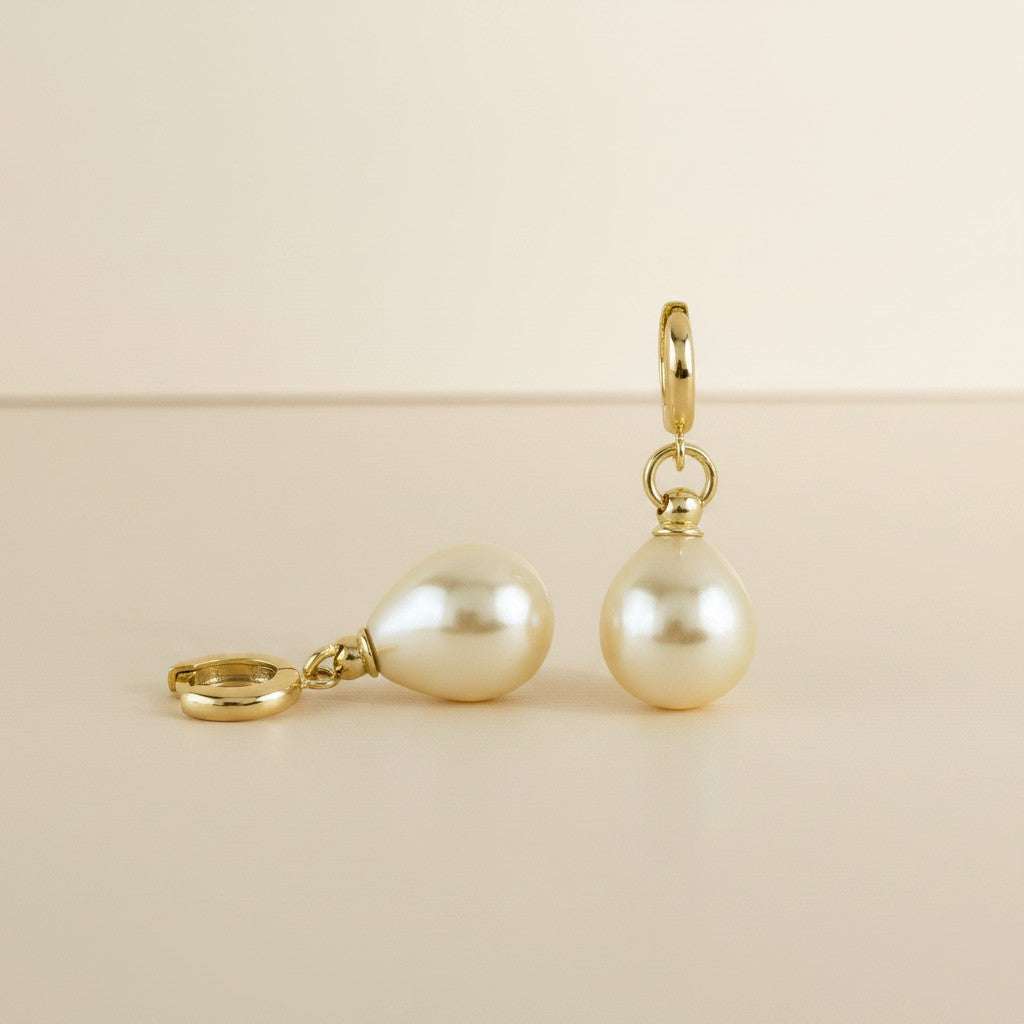 🤍 18k Gold Filled Pearl Drop Hoop Earrings — Vintage Soul. Modern Confidence. Every Day.