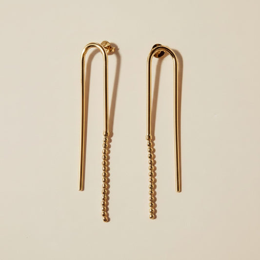 18k Gold Filled Beaded Drop Earrings | Effortless Everyday Elegance