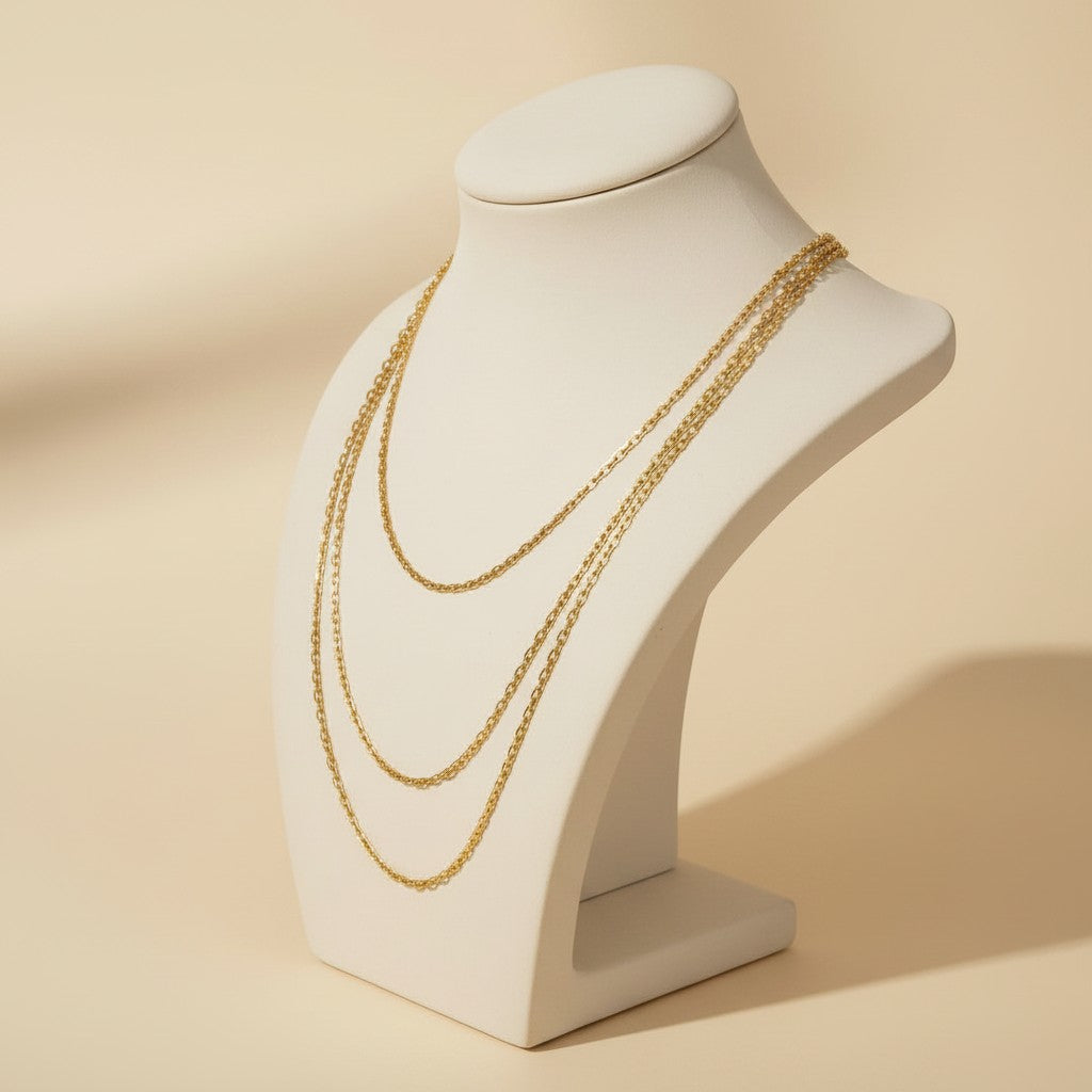 18k Gold Filled Diamond Cut Curb Chain — The Link That Catches Light From Every Angle. Four Lengths.