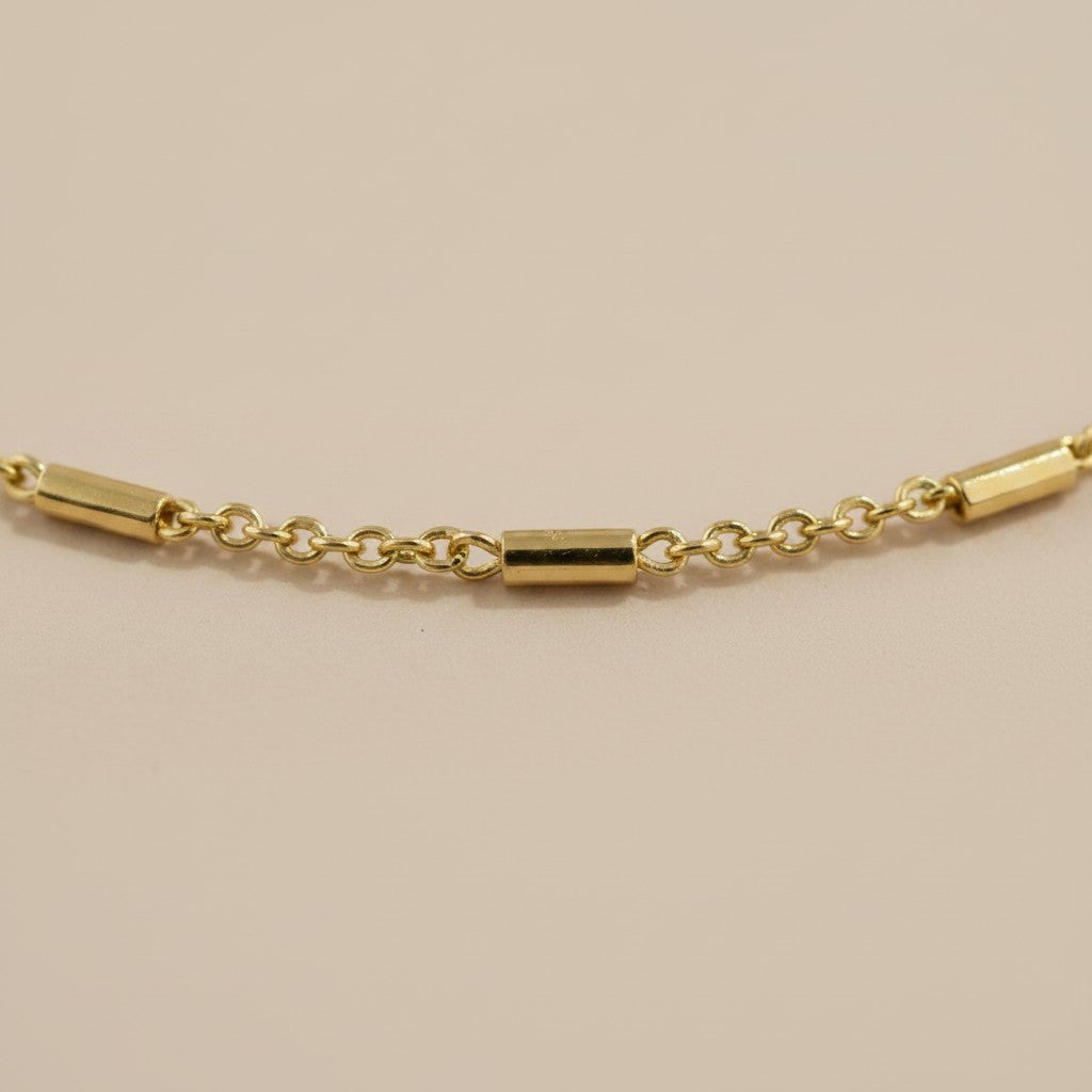 18k Gold Filled Mini Tube Chain Necklace