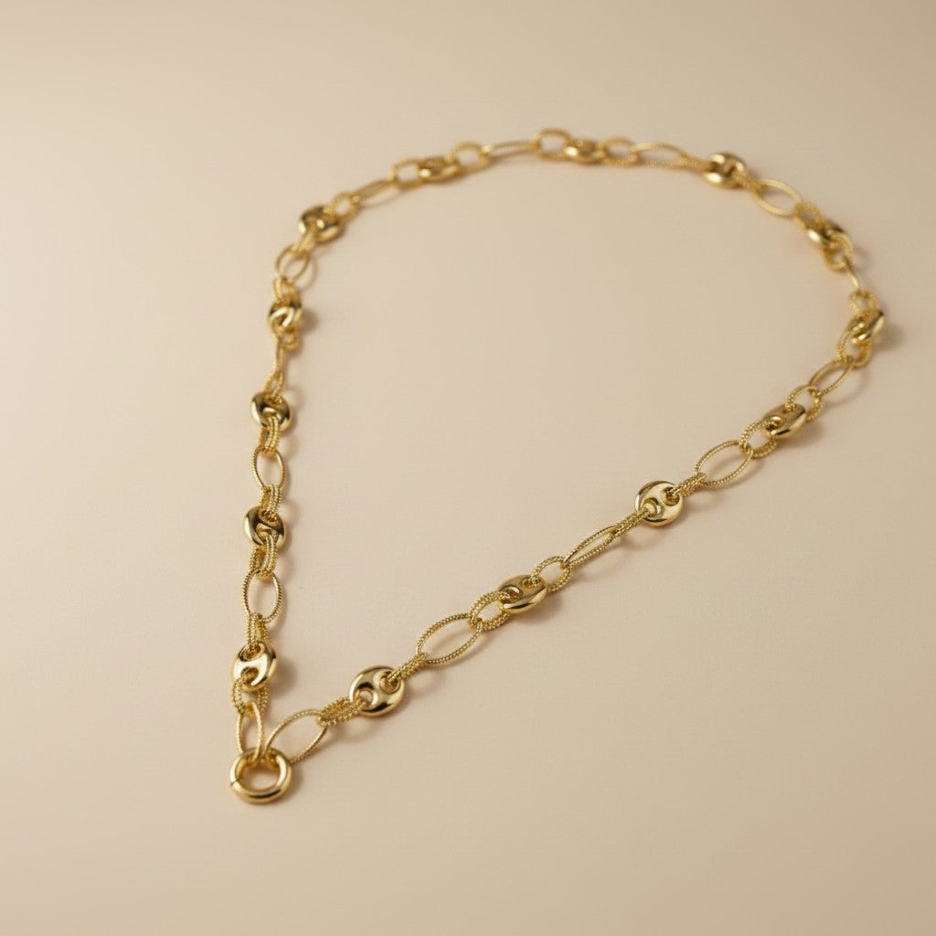 ⚓ 18k Gold Filled Puffy Mariner Necklace — The Classic Link. Inflated. Extraordinary.