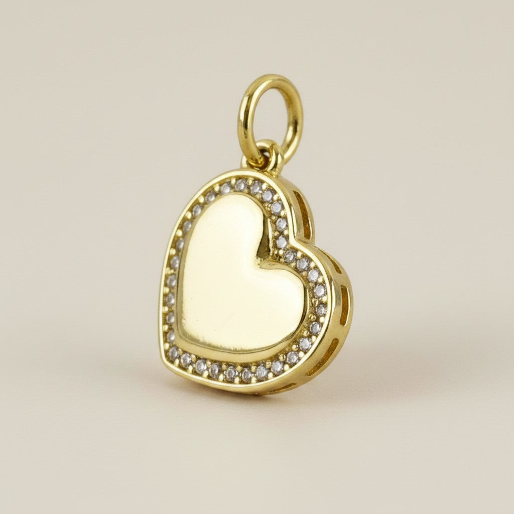 18k Gold Filled Heart Halo Pendant | Romantic Everyday Classic