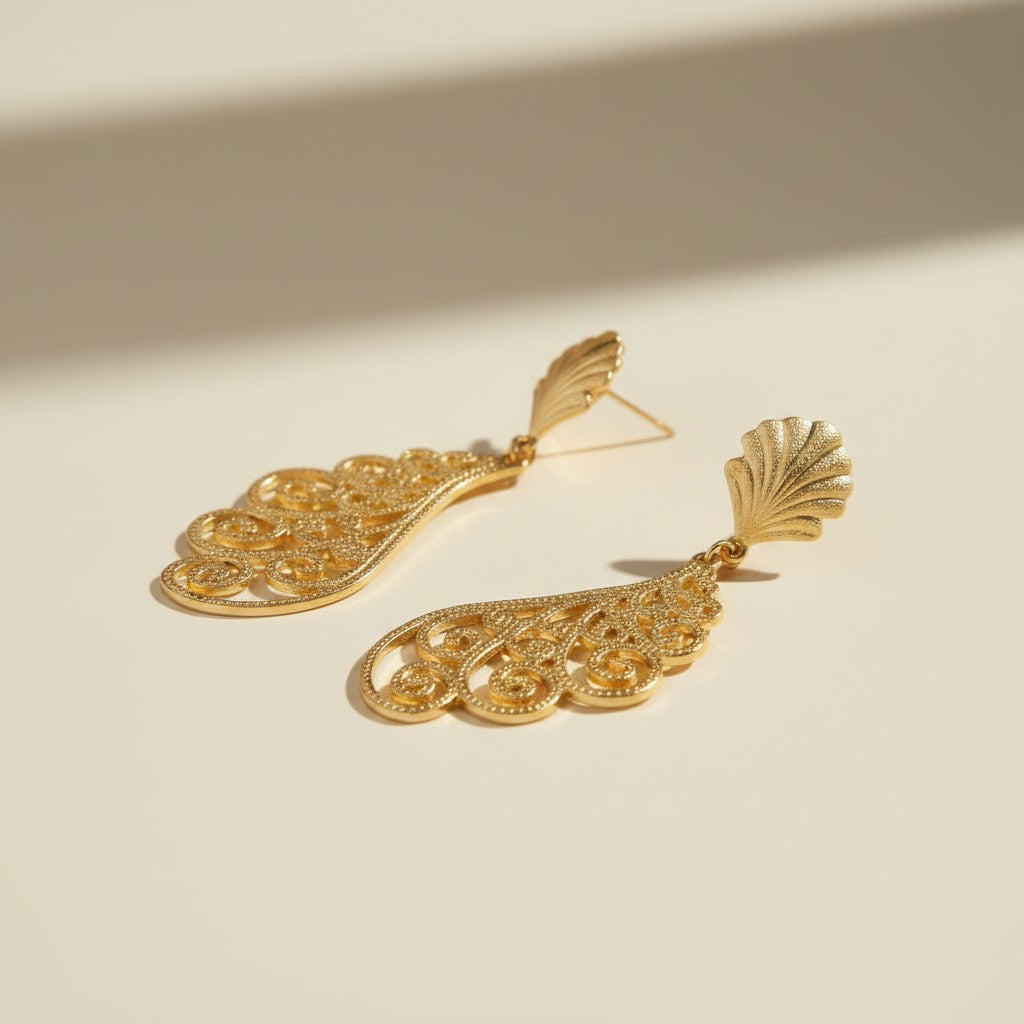 18k Gold Filled Strike Drop Earrings | Bold Geometric Statement