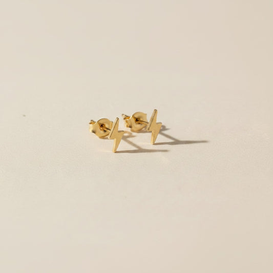 ⚡ 18k Gold Filled Lightning Bolt Stud Earrings — Pure Energy at the Ear. No Apologies.