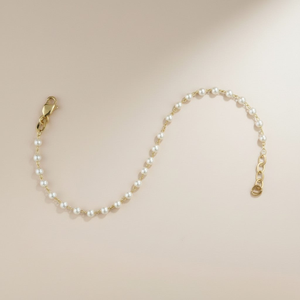 Pearl Bracelet - Elegant 3mm Simulated Pearl Beads for Women