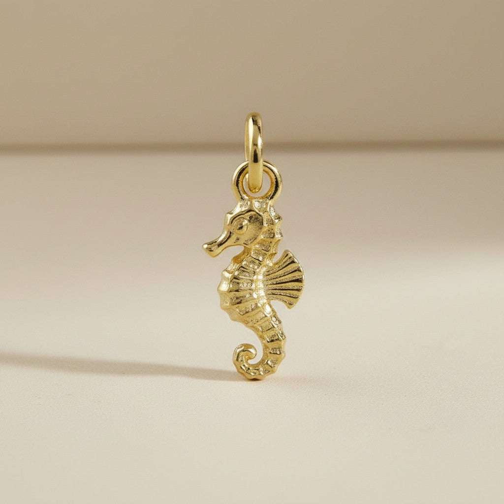🌊 18k Gold Filled Seahorse Charm — Small Wonder, Big Personality