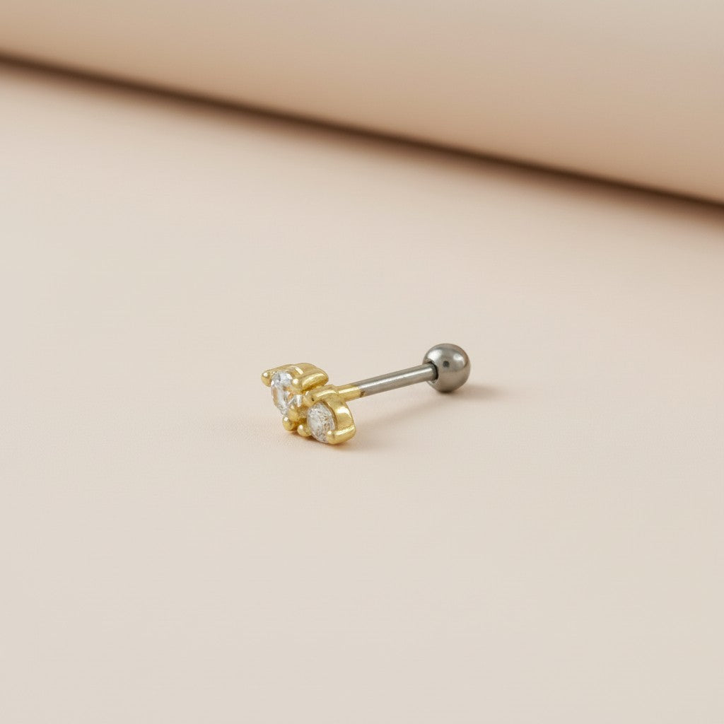 ✨ 18k Gold Filled CZ Piercing Studs — Three Styles. One Perfect Fit. Every Piercing.