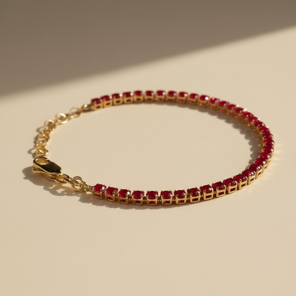 💗 18k Gold Filled Fuchsia CZ Tennis Bracelet — The Boldest Wrist. The Most Joyful Sparkle.
