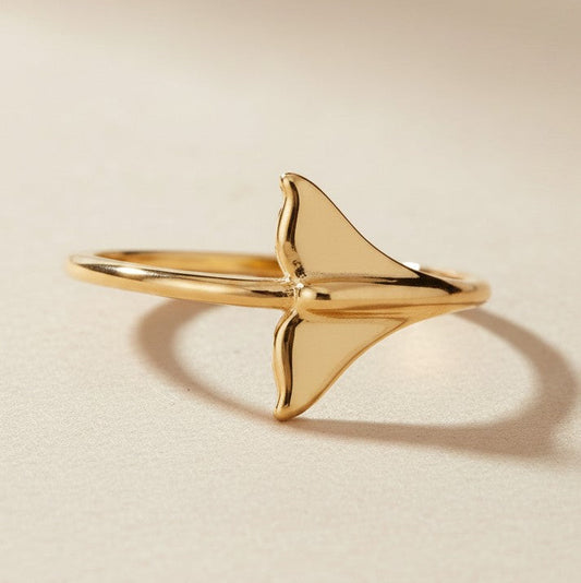 🧜 18k Gold Filled Mermaid Tail Stacking Ring — The Sea on the Finger. Dainty. Stackable. Always