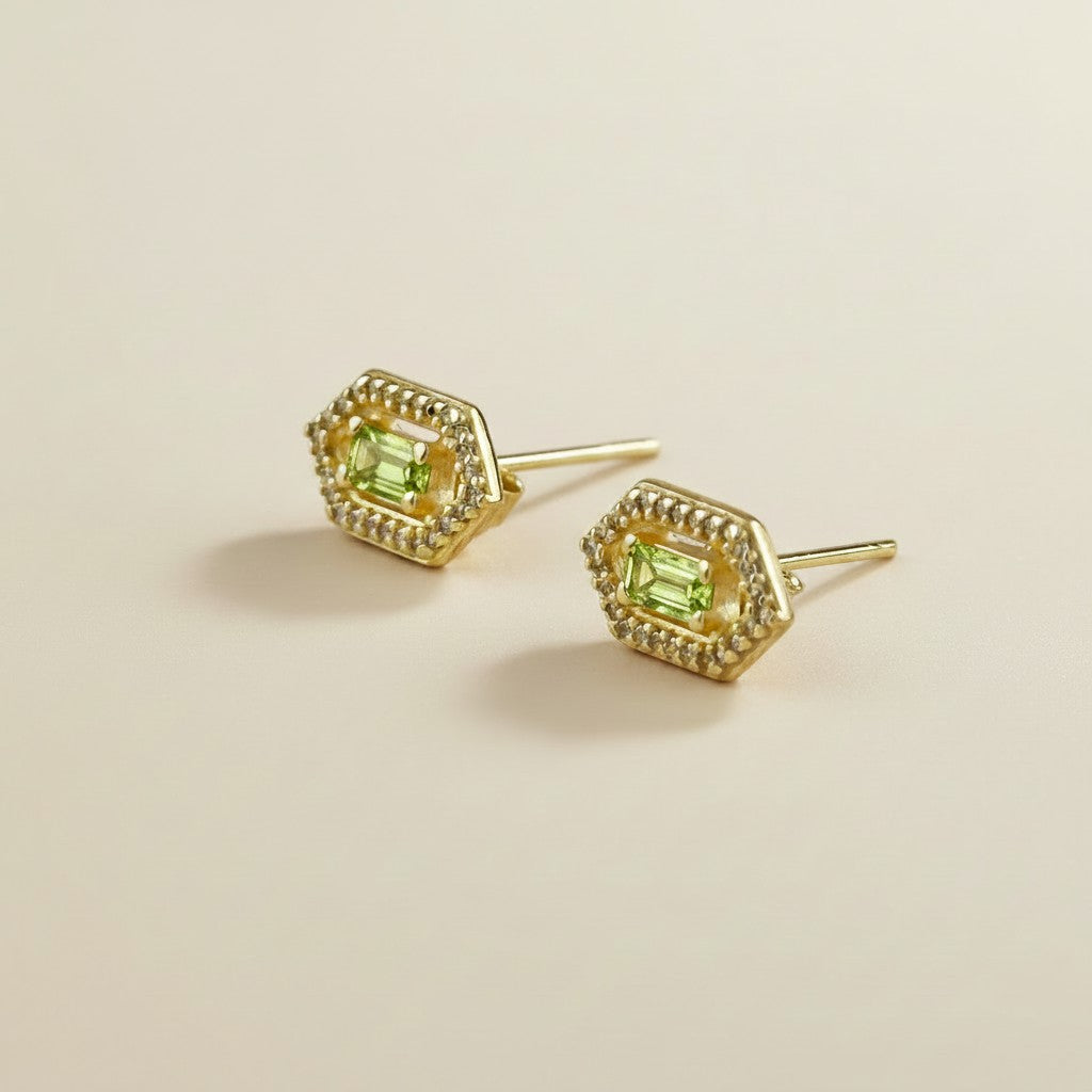 💎 18k Gold Vermeil Birthstone Baguette Earrings — Your Month on Both Ears, Every Day