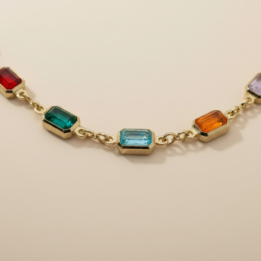 Colorful Statement Necklace for Women - Trendy Thick Chain with Extension