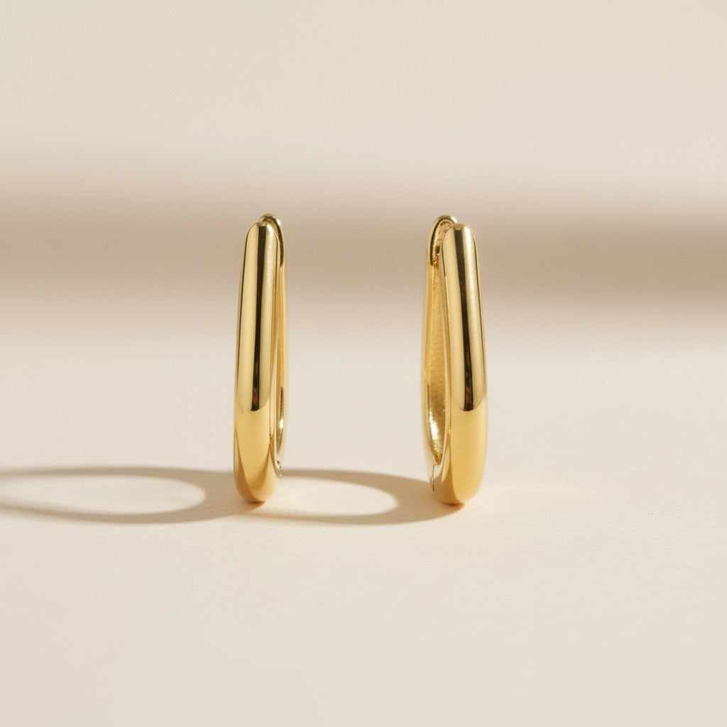 18k Gold Filled Large U Shaped Hoop Earrings