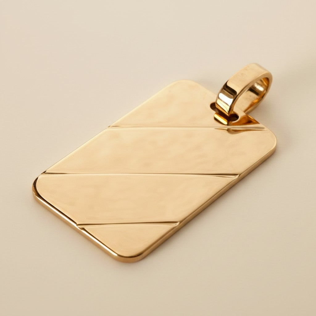 18k Gold Filled Geometric Crossing Line Pendant | Luxury Statement Piece