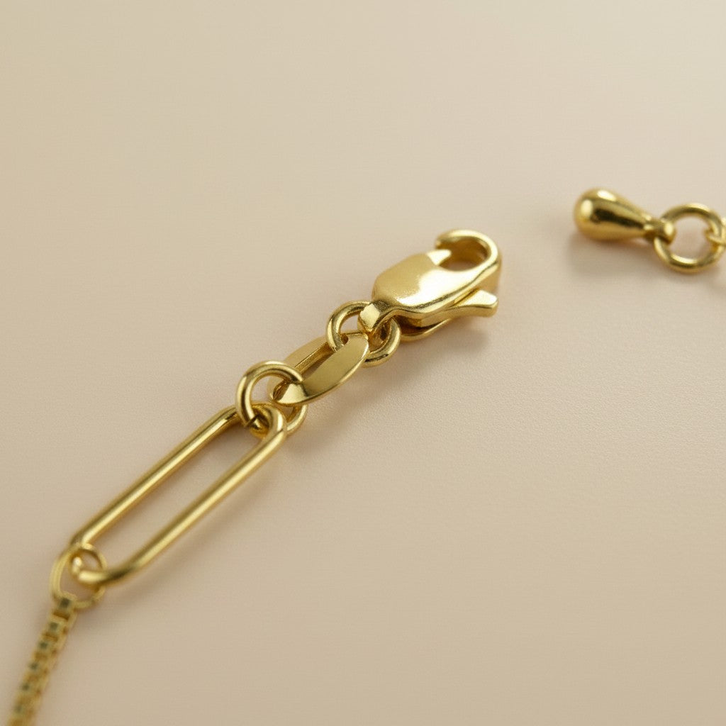 18K Gold Filled Paperclip & Box Chain Bracelet