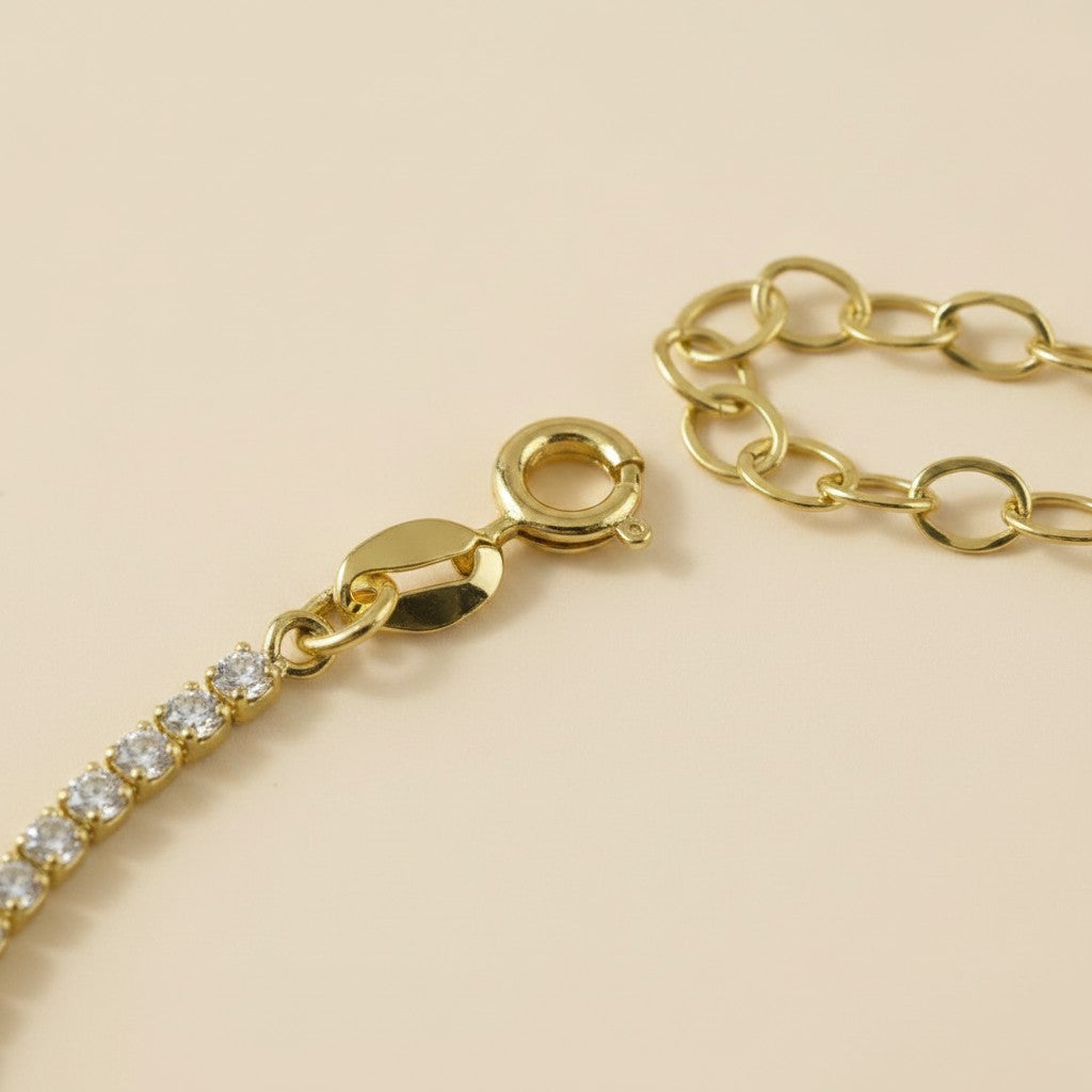 🙏 18k Gold Filled Pavé Mary CZ Tennis Bracelet — The Most Brilliantly Framed Devotion at the Wrist.