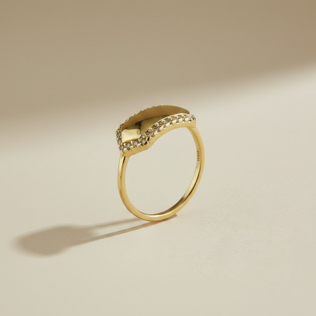 ✨ 18k Gold Filled Pointed Rectangle CZ Ring — The Geometric Statement Your Finger Has Been Waiting For