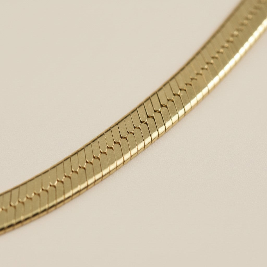 Herringbone Anklet | 3mm Thick Chain | Water-Resistant Beach Jewelry