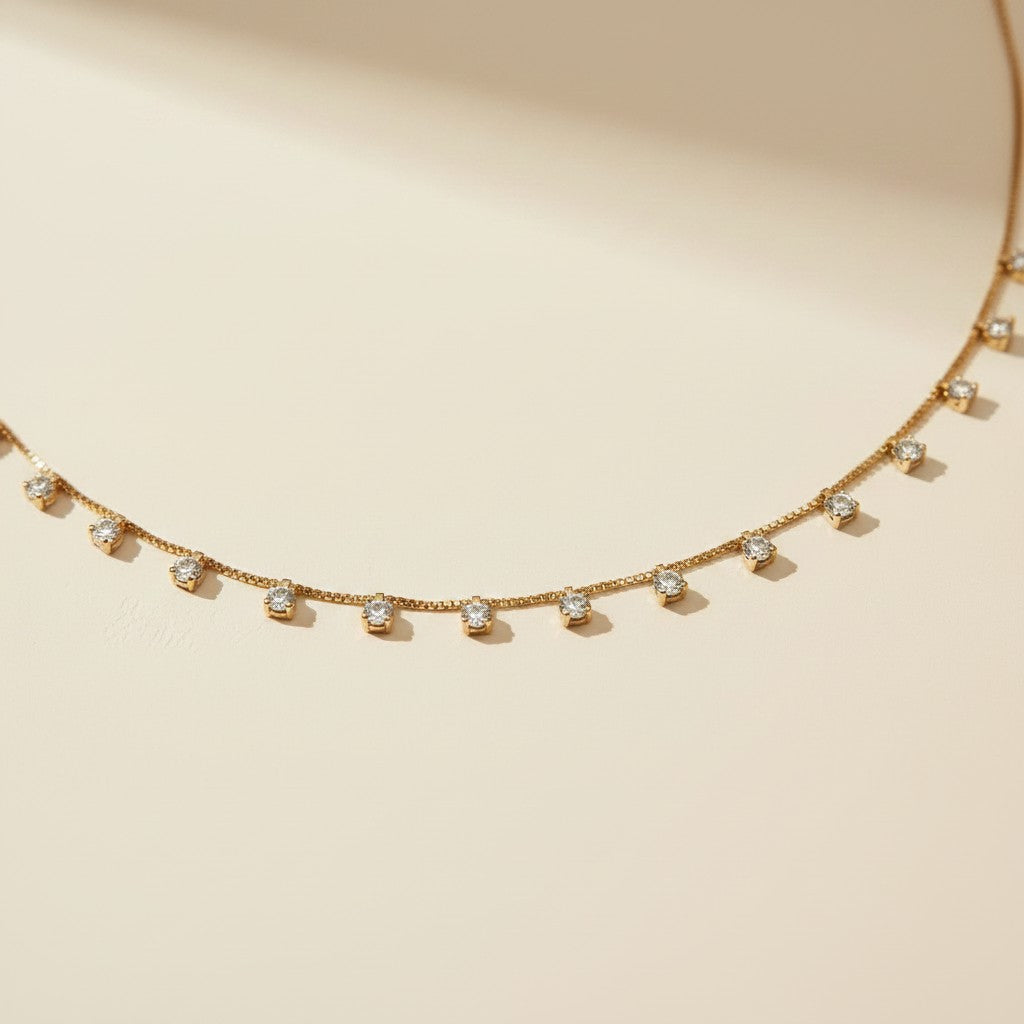 18k Gold Filled CZ Belly Chain | Adjustable Body Jewelry