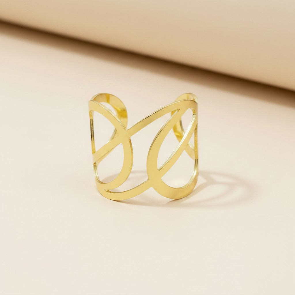 18k Gold Filled Intertwined Ring | Interlocking Elegance