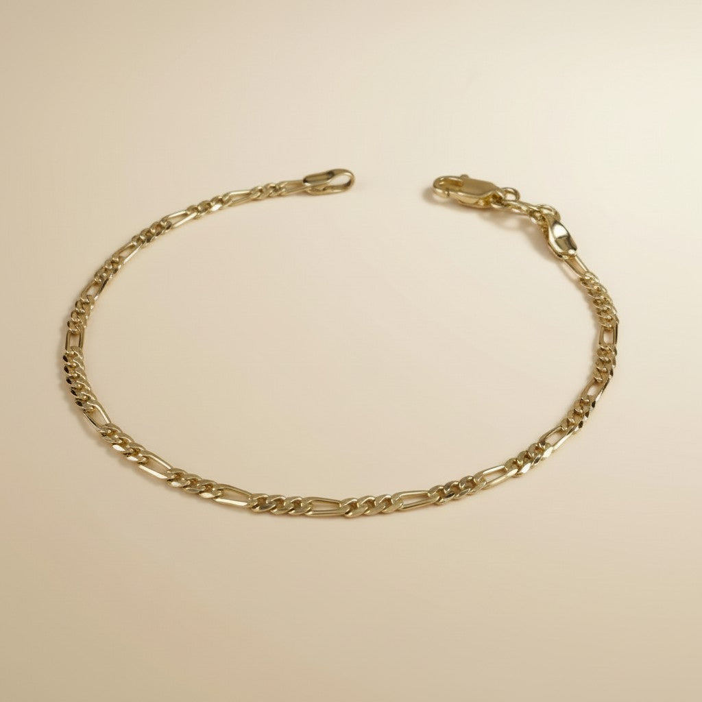 Figaro Chain Bracelet - Classic Women's Gold Bracelet