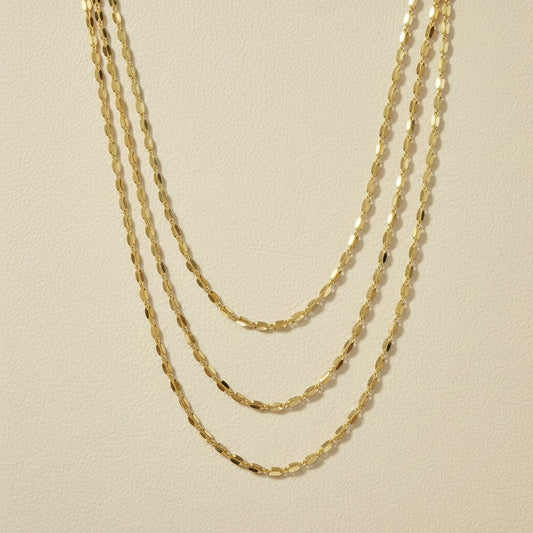 18k Gold Filled 3mm Fancy Chain Necklace