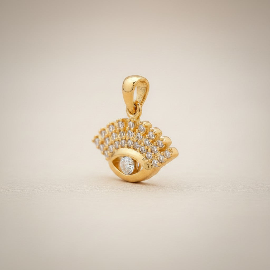 🧿 18k Gold Filled CZ Evil Eye Pendant — Protection, Detailed in Gold. Worn Close Always.