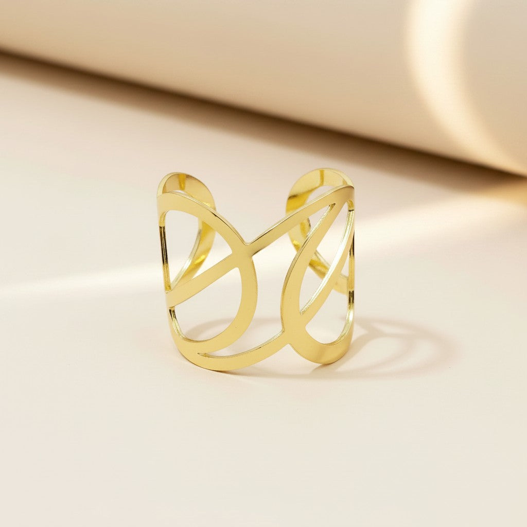 18k Gold Filled Intertwined Ring | Interlocking Elegance