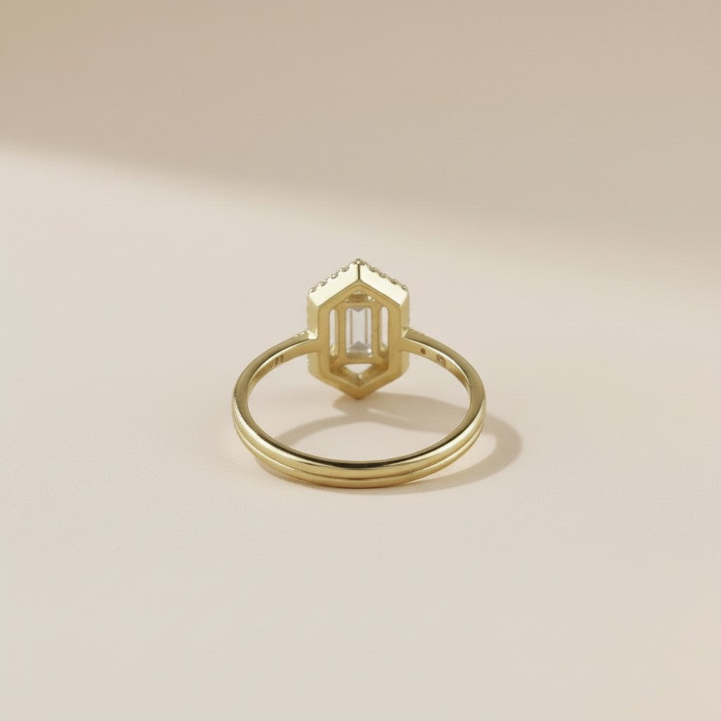 Elegant Baguette CZ Ring - Modern Statement Ring for Women