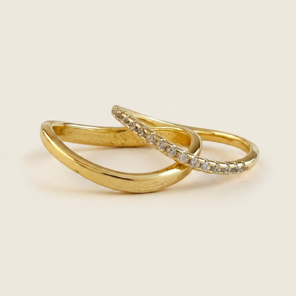 18k Gold Filled Stackable Wave Ring | Elegant & Versatile
