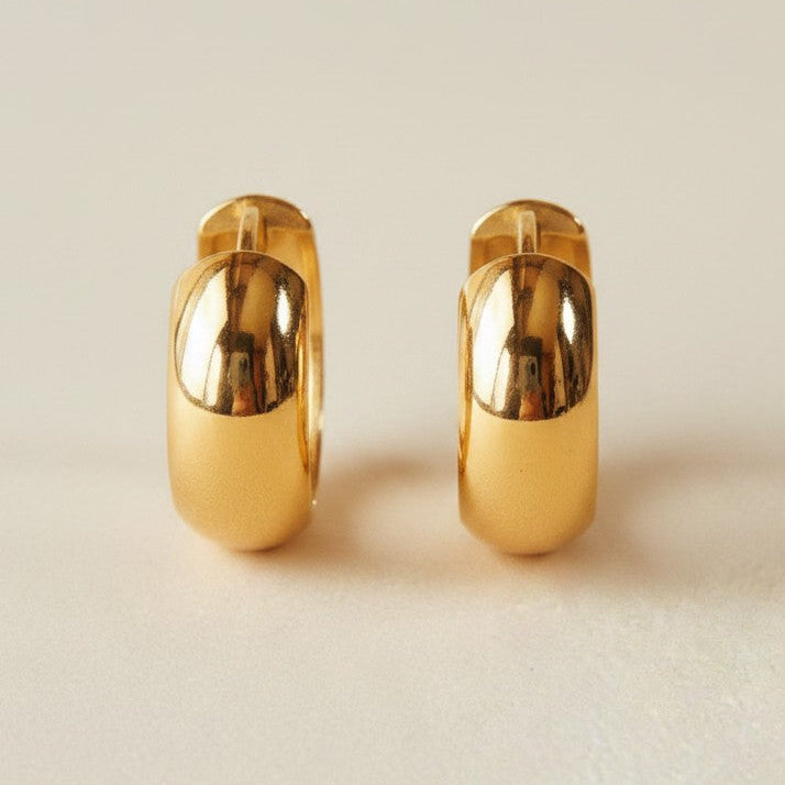 ✨ 18k Gold Filled Chunky Clicker Hoop Earrings — 22mm. 6mm Wide. One Satisfying Click.