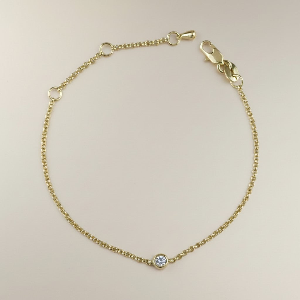 18k Gold Filled Birthstone Bezel Bracelet — Your Color. Your Month. At the Wrist. Always.