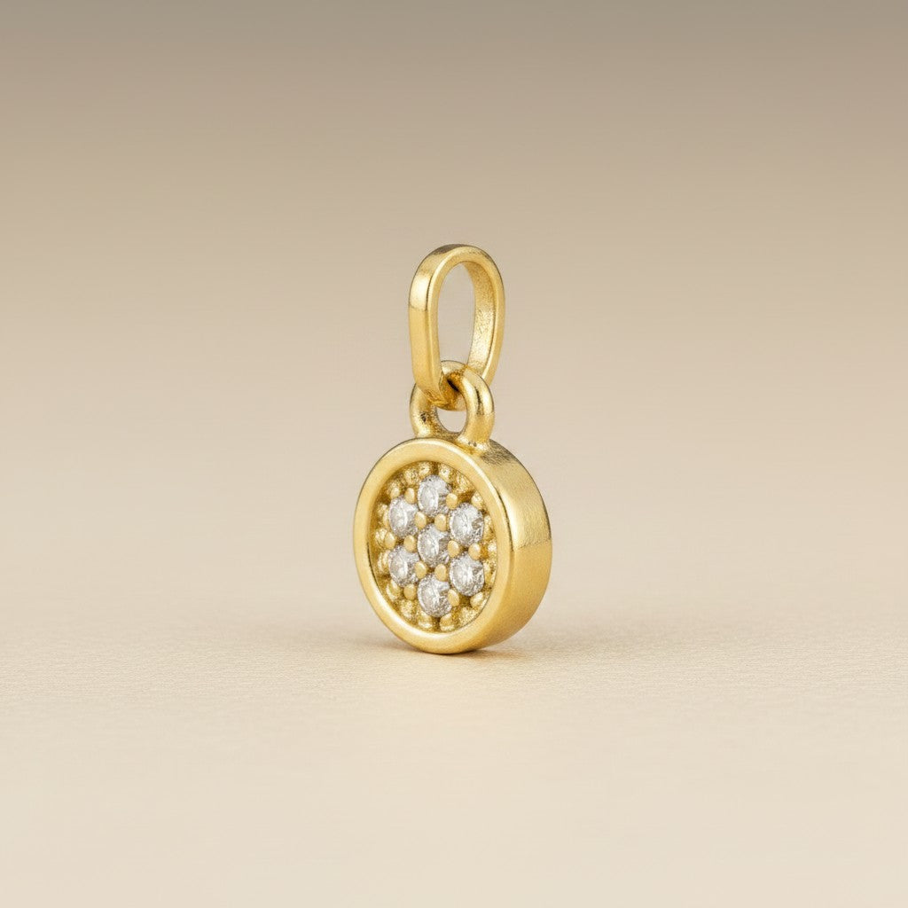 18k Gold Filled Pavé Disc Charm — The Charm That Adds Sparkle to Everything