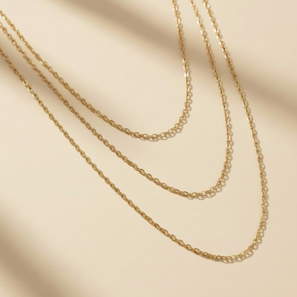 ✨ 18k Gold Filled 0.9mm Cable Chain Necklace — The Most Delicate Chain. The Most Versatile Foundation.