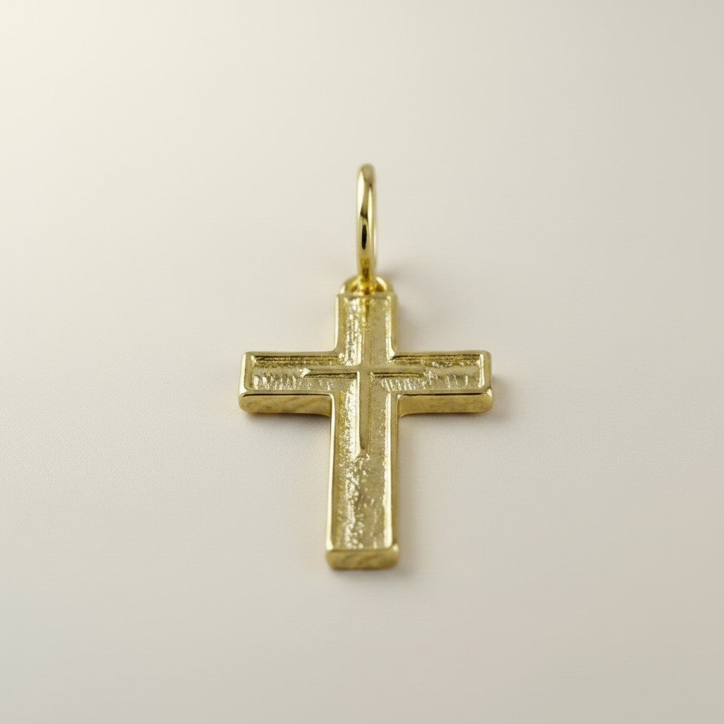 18k Gold Filled Latin Cross Charm — Faith in Gold. Carried Close. Always.