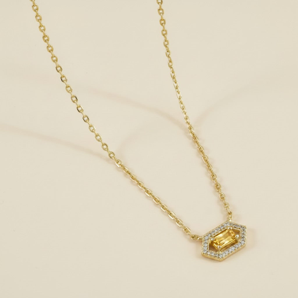 18k Gold Filled Baguette Birthstone Necklace | Personalized Sparkle