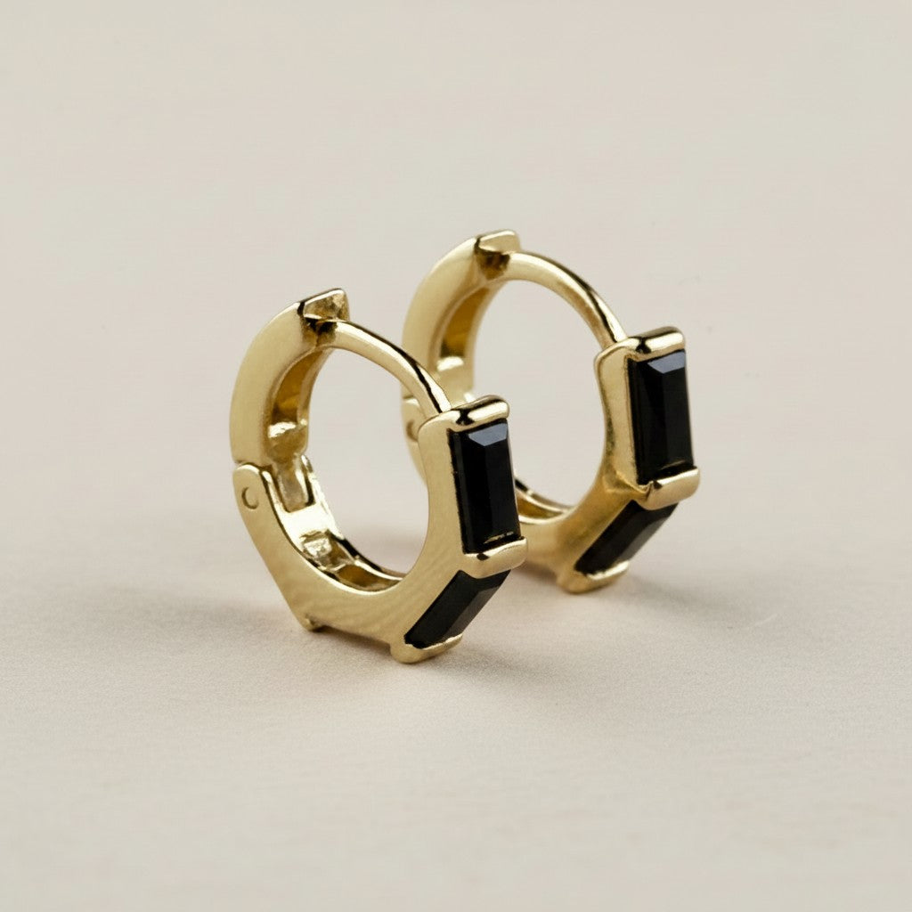18k Gold Filled Baguette CZ Clicker Hoop Earrings — One Elegant Shape. Three Brilliant Personalities