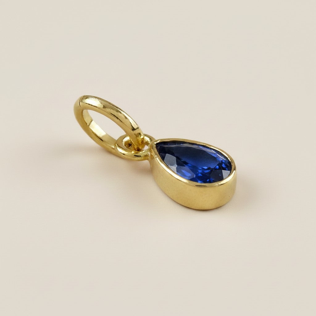 18k Gold Filled Birthstone Bezel Drop Charm | Personalized Sparkle