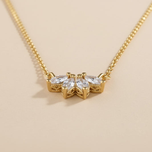 18k Gold Filled CZ Lotus Necklace