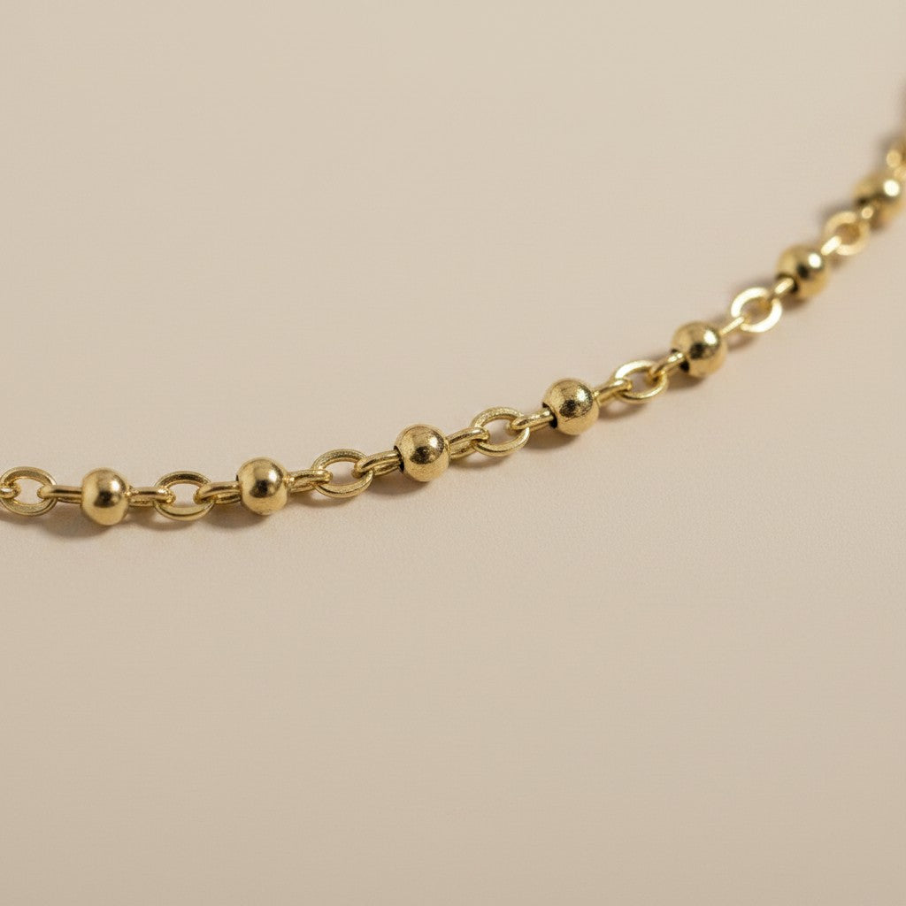 ✨ 18k Gold Filled Faceted Beaded Necklace — Subtle Shimmer, Endlessly Worn