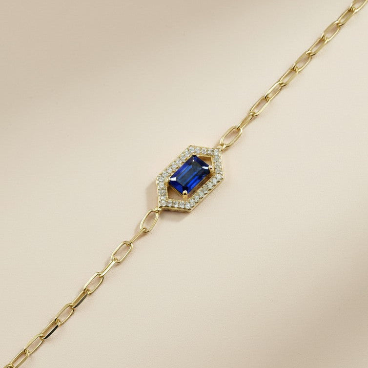 💎 18k Gold Vermeil Birthstone Baguette Bracelet — Your Month. Your Color. Your Stone.
