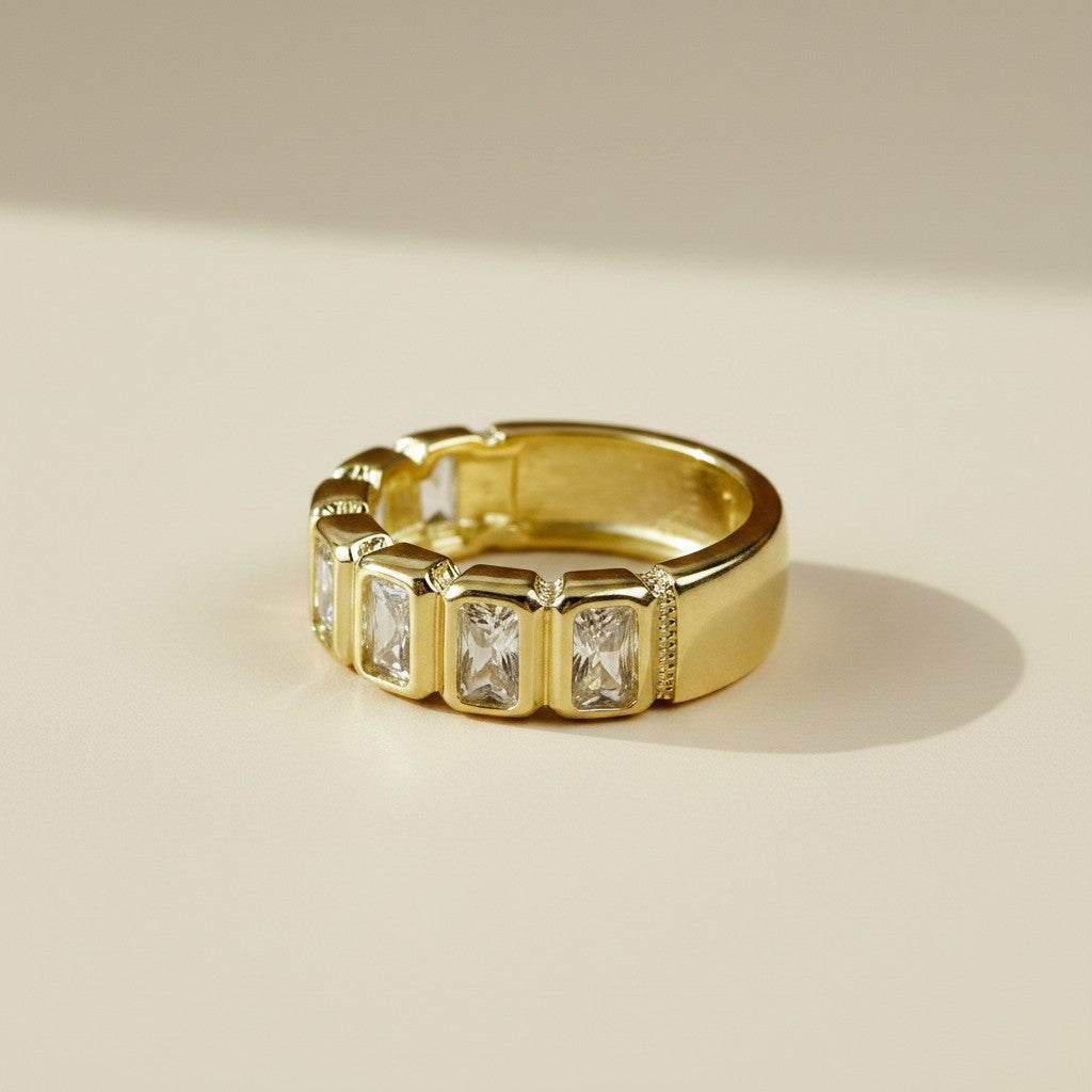 18k Gold Filled Thin Line CZ Ring | Stackable Minimalist Sparkle