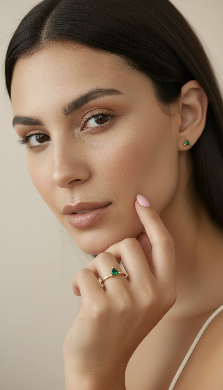 18k Gold Filled Trillion Cut CZ Solitaire Ring — The Stone Nobody Expects. The Brilliance Everyone Notices.